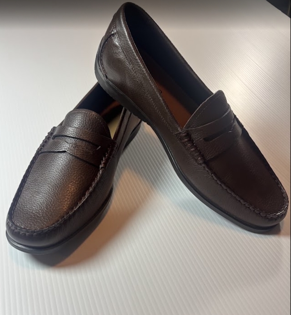 Johnnie-O Baja Penny Men's Leather Penny Loafers Brown Slip-On US 11 M